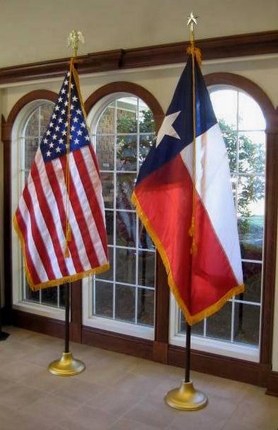 Texas flag set with floor stand